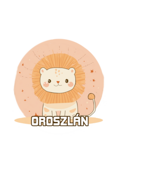 Oroszlán Horoszkóp minta fehér pólón