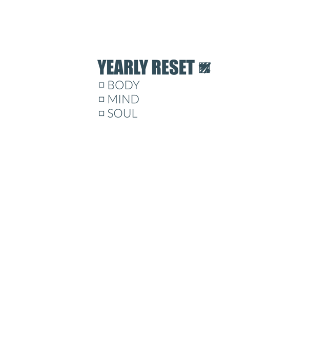 Yearly reset 2025 minta fehér pólón