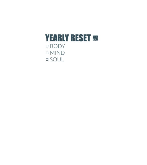 Yearly reset 2025 minta fehér pólón