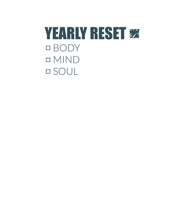 Yearly reset 2025 minta fehér pólón