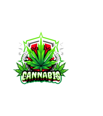 Cannabis minta sötétkék pólón
