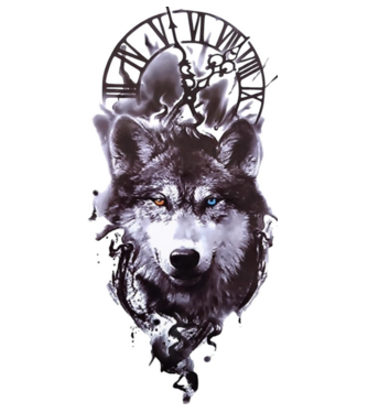 Wolf minta fehér pólón