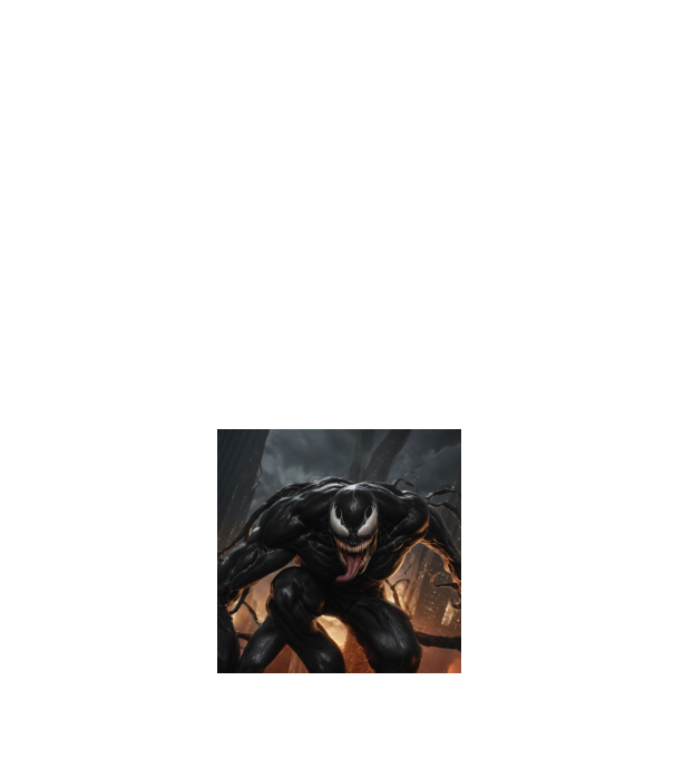 Venom minta fehér pólón