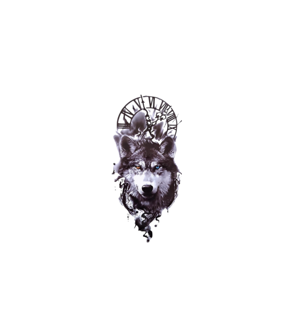 Wolf minta szürke pólón