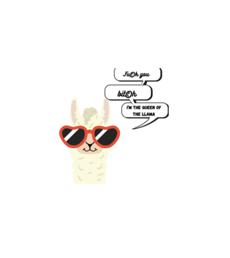 LLama queen minta fehér pólón