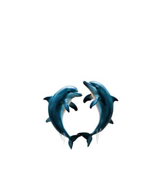 Delfinpár minta királykék pólón