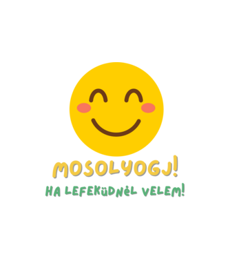 Mosolyogj! minta homokszín pólón