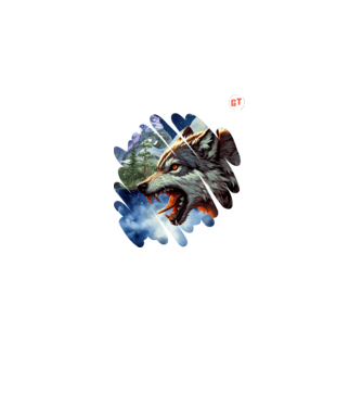 Wolf minta fekete pólón