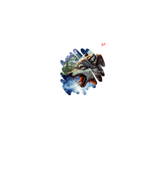 Wolf minta királykék pólón