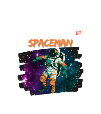 Spaceman minta fehér pólón