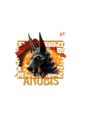 Anubis minta sötétkék pólón