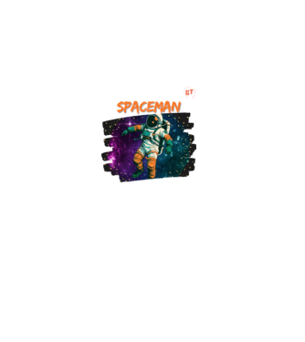 Spaceman minta fekete pólón