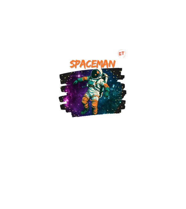 Spaceman minta fekete pólón
