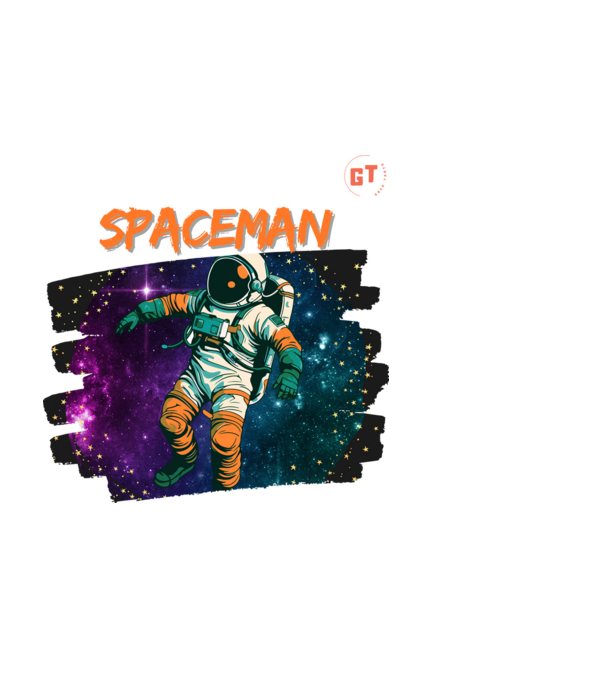 Spaceman minta fekete pólón