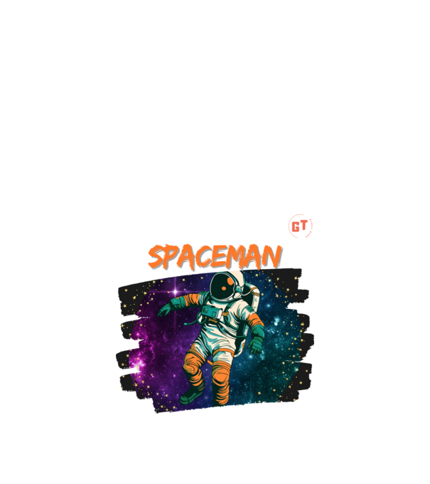 Spaceman minta fekete pólón