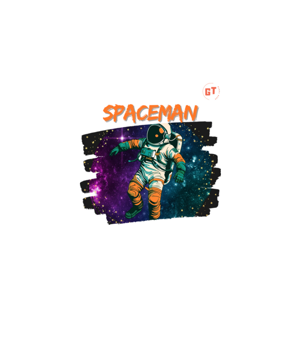 Spaceman minta fekete pólón