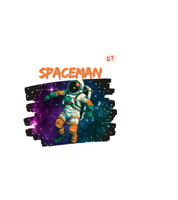 Spaceman minta fekete pólón