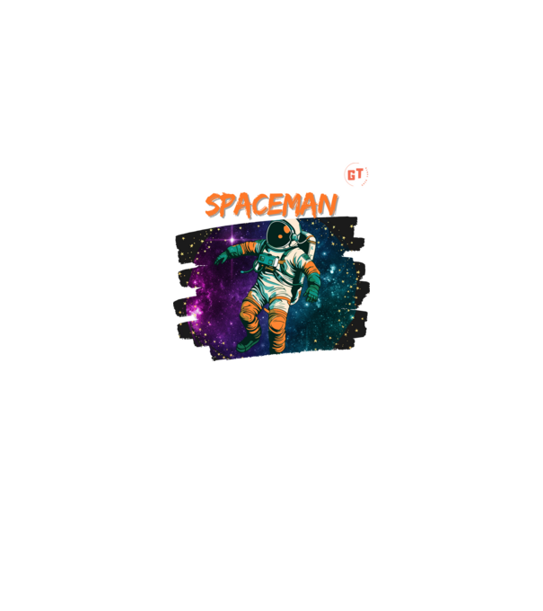 Spaceman minta fekete pólón
