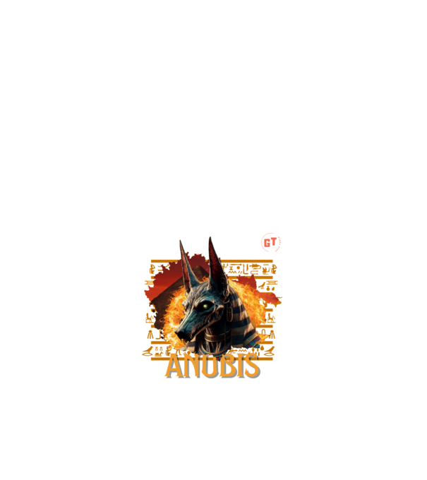 Anubis minta fehér pólón