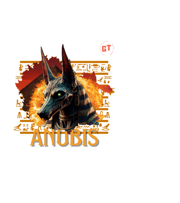 Anubis minta fehér pólón