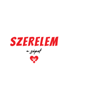 szerelem a gépet minta fehér pólón