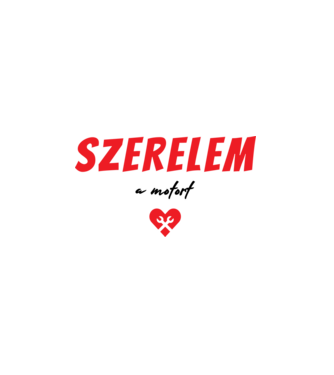 szerelem a motort minta fehér pólón