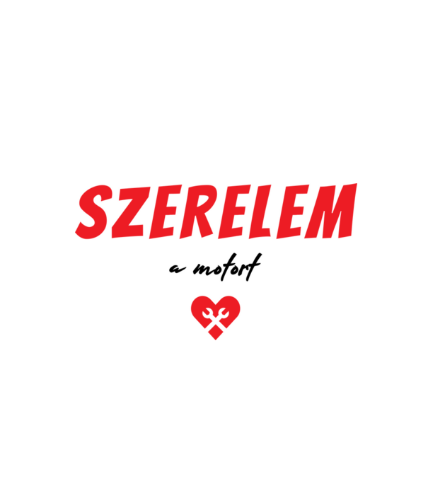 szerelem a motort minta fehér pólón