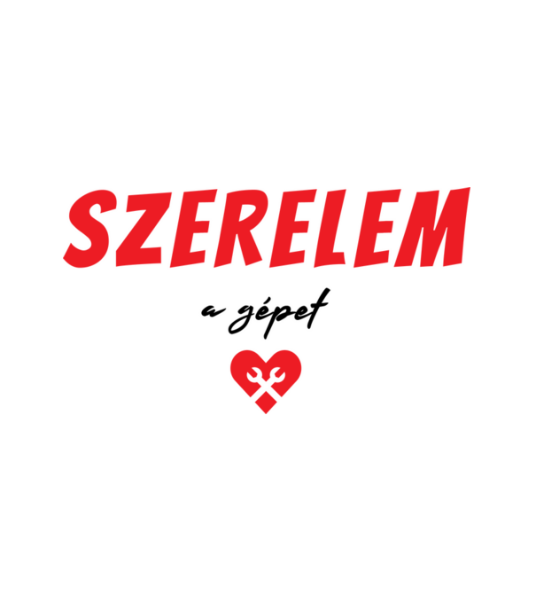 szerelem a gépet minta fehér pólón