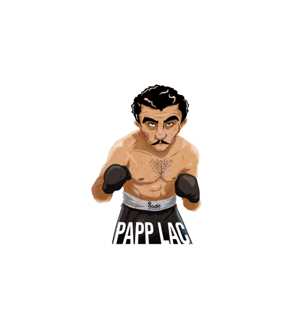LaciPapp minta fehér pólón