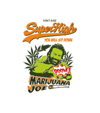 marihuana joe minta fekete pólón