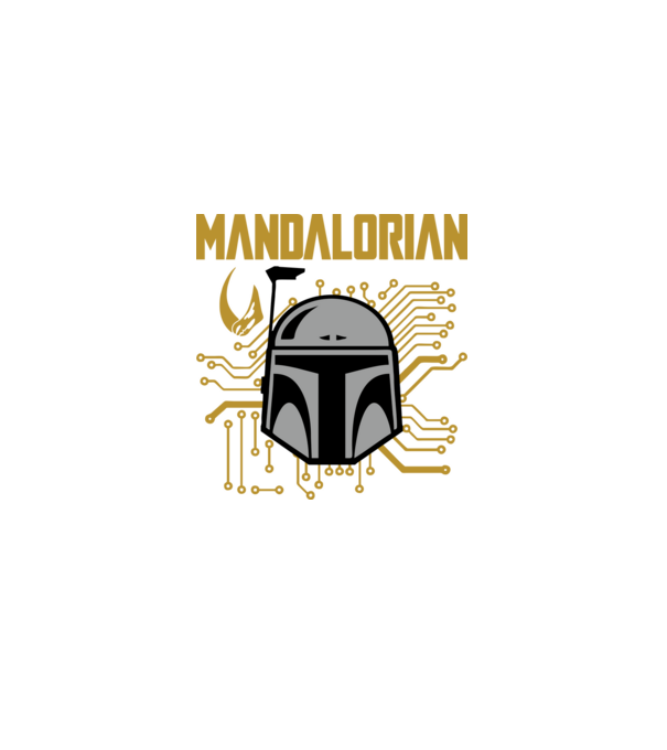 mandalorian minta szürke pólón