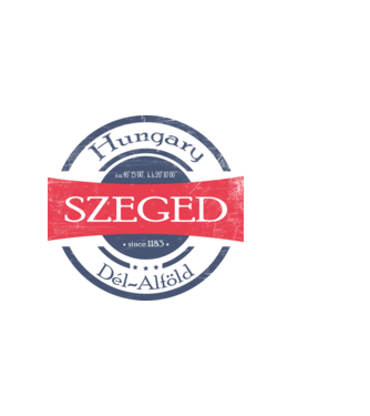 Szeged minta homokszín pólón
