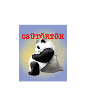 csütörtök minta fehér pólón