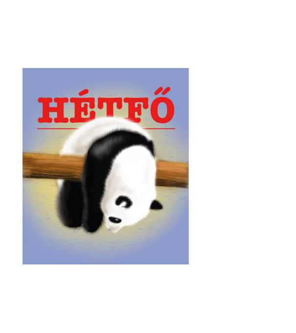 hétfő minta fehér pólón