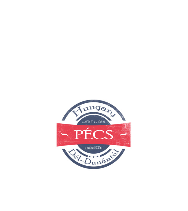 Pécs minta fehér pólón
