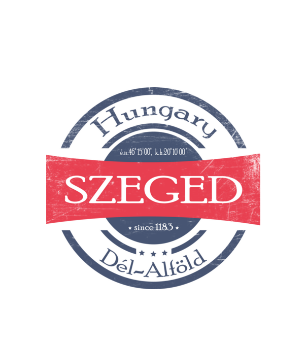 Szeged minta fehér pólón