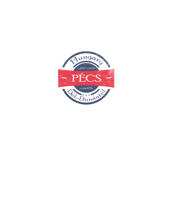 Pécs minta fehér pólón