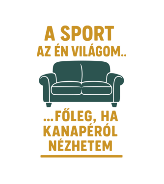 ˝A kanapé királya˝ minta fehér pólón