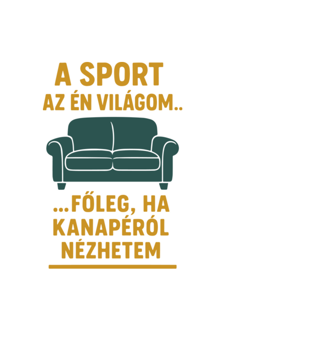 ˝A kanapé királya˝ minta világoskék pólón