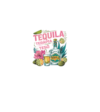 TEQUILA TERÁPIA TESÓ minta fekete pólón