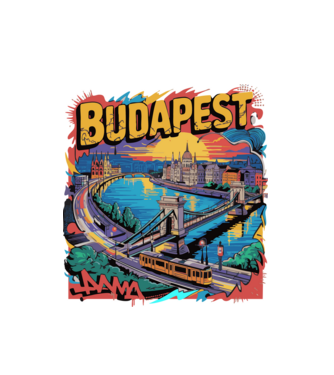 BUDAPEST minta fehér pólón