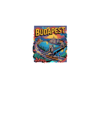 BUDAPEST minta fekete pólón