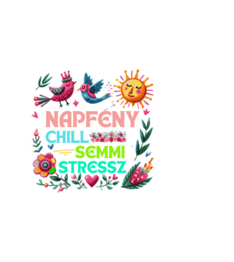Napfény Chill Semmi Stressz minta sötétkék pólón