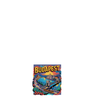 BUDAPEST minta fehér pólón