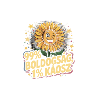 99% BOLDOGSÁG 1%KÁOSZ minta homokszín pólón