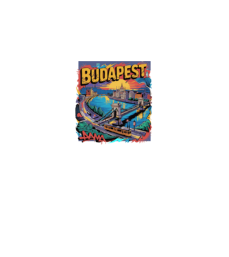 BUDAPEST minta fekete pólón