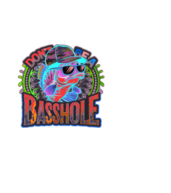 BASSHOLE minta fekete pólón