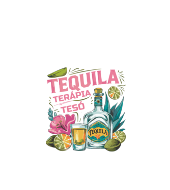 TEQUILA TERÁPIA TESÓ minta fekete pólón