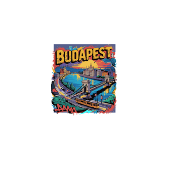 BUDAPEST minta fekete pólón