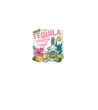TEQUILA TERÁPIA TESÓ minta fekete pólón